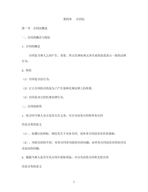 《经济法》第四章 合同法