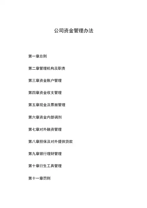 公司资金管理办法
