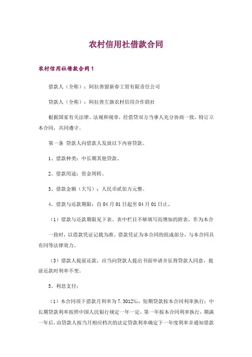 2024年农村信用社借款合同_4