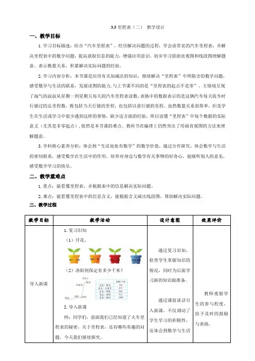 《里程表(二)》教学设计