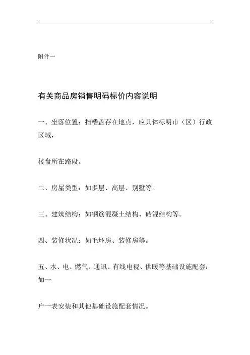商品房销售明码标价式样