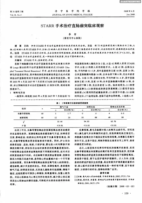 STARR手术治疗直肠前突临床观察