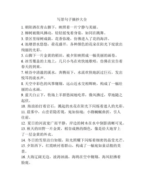 写景句子摘抄大全