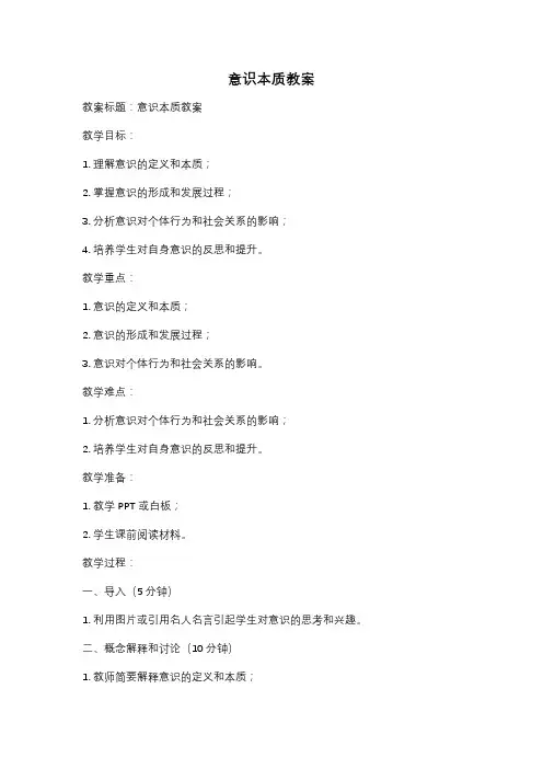 意识本质教案