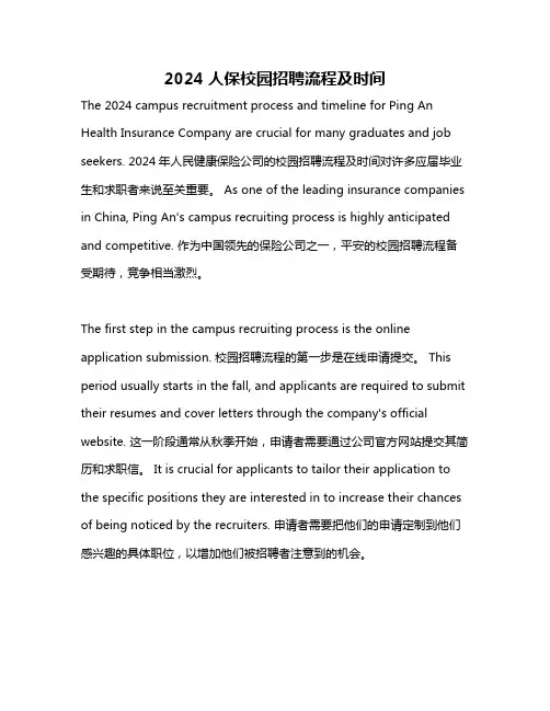 2024人保校园招聘流程及时间