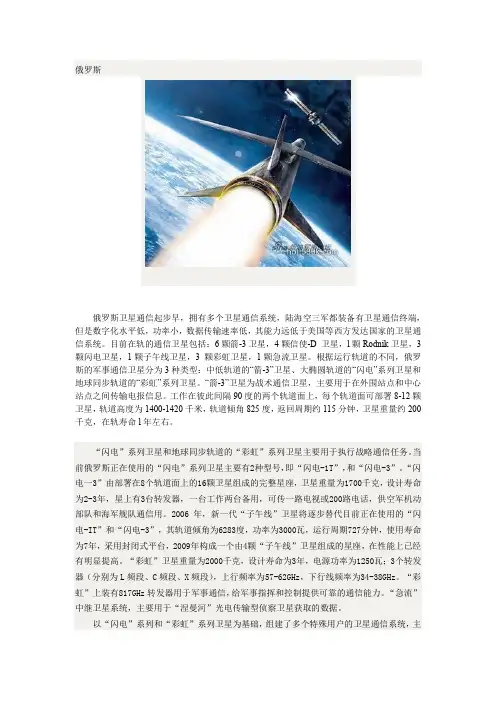 俄军卫星通信系统简介