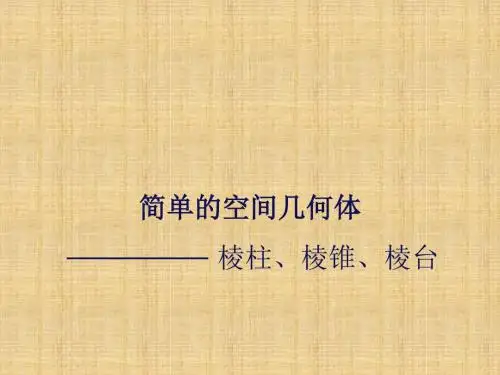 《空间几何体》课件新人教A版必修