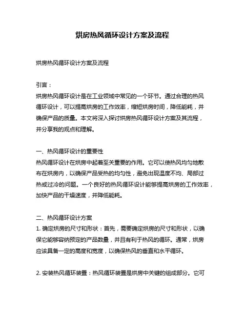 烘房热风循环设计方案及流程
