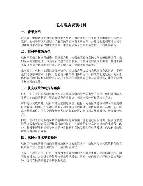 驻村现实表现材料