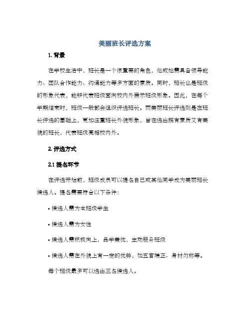 美丽班长评选方案