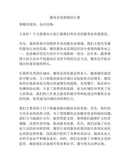 服务业发展情况汇报