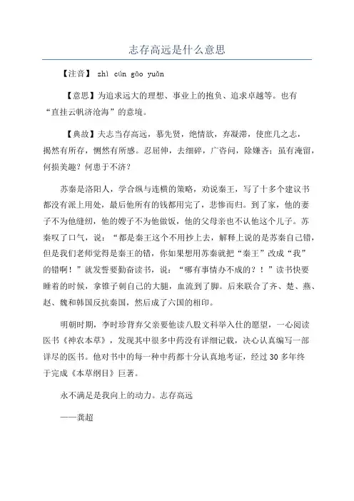 志存高远是什么意思