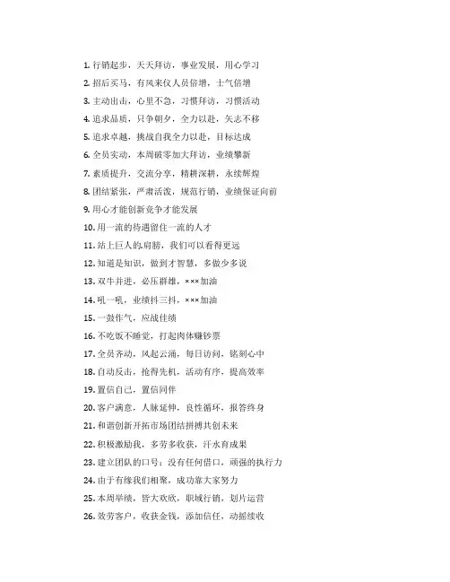 金融销售团队的励志口号