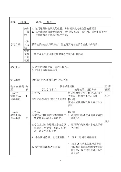 8.2 埃及 教案(湘教版七年级下册) (9)