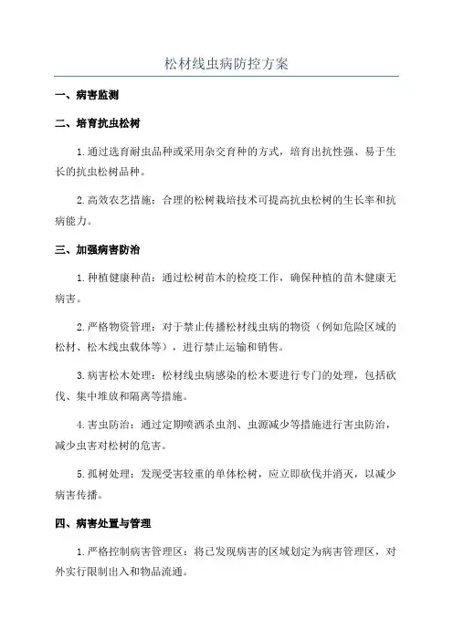 松材线虫病防控方案