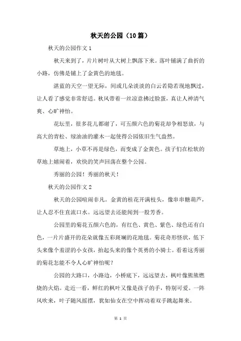 秋天的公园(10篇)