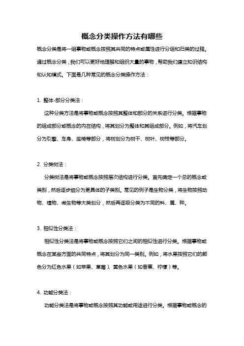 概念分类操作方法有哪些