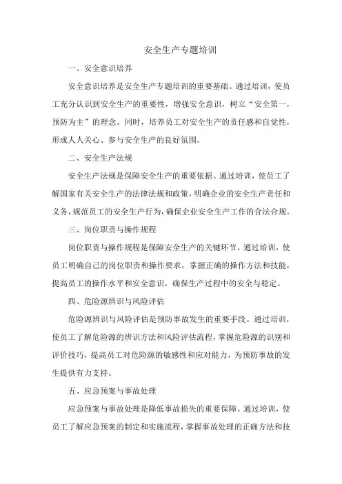 安全生产专题培训,