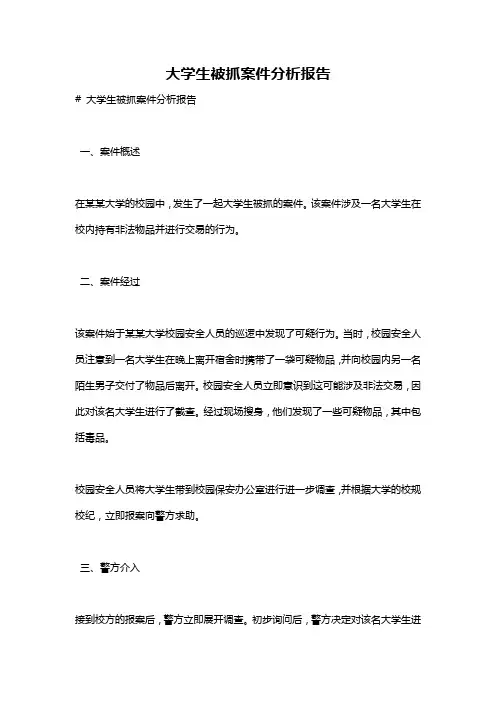 大学生被抓案件分析报告
