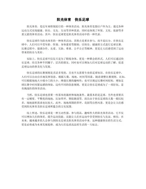 阳光体育  快乐足球