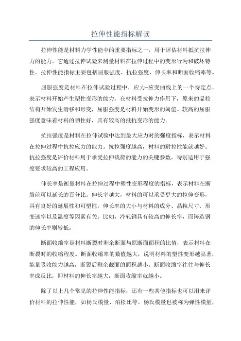 拉伸性能指标解读