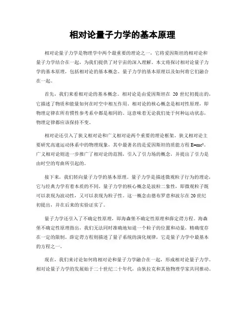 相对论量子力学的基本原理