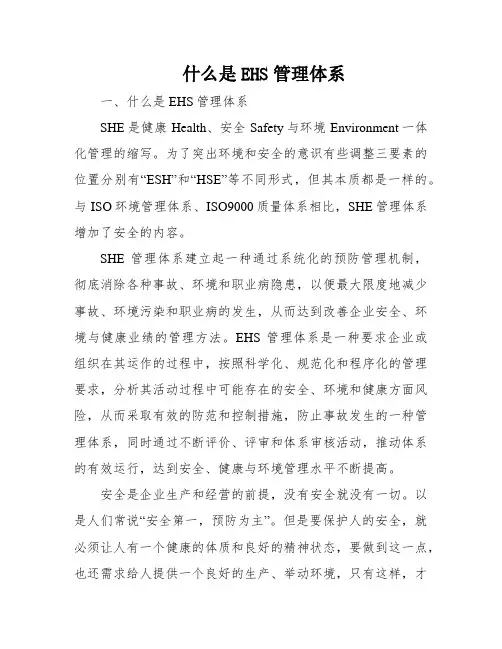 什么是EHS管理体系