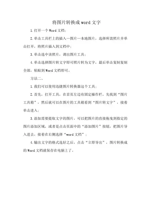 将图片转换成word文字