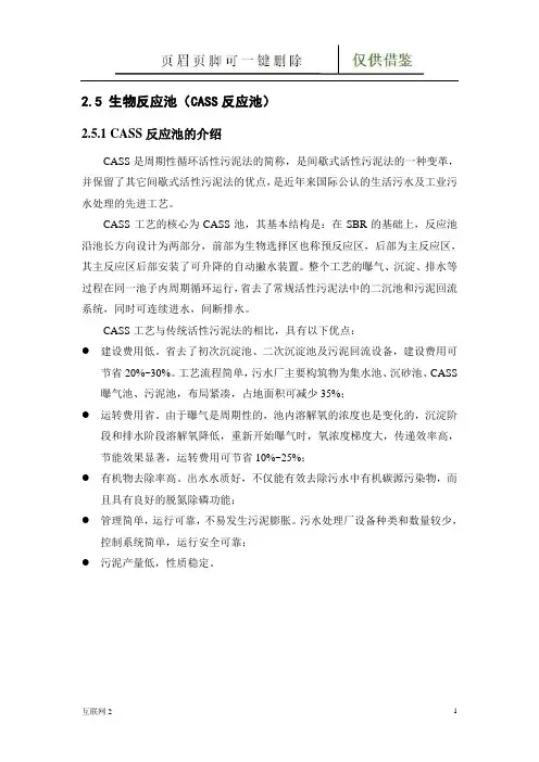 CASS池设计计算(互联网+)