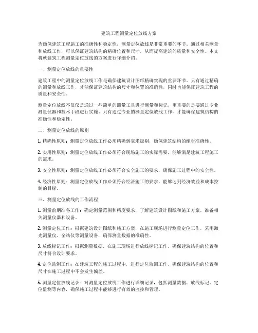建筑工程测量定位放线方案
