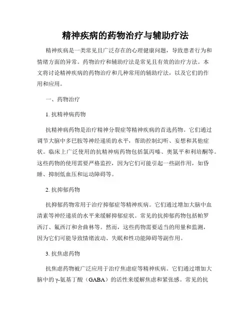 精神疾病的药物治疗与辅助疗法
