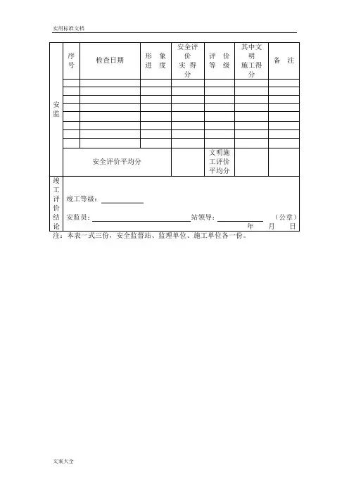 十项安全系统安全系统检查评分表