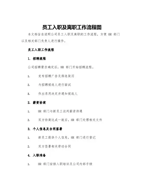 员工入职及离职工作流程图