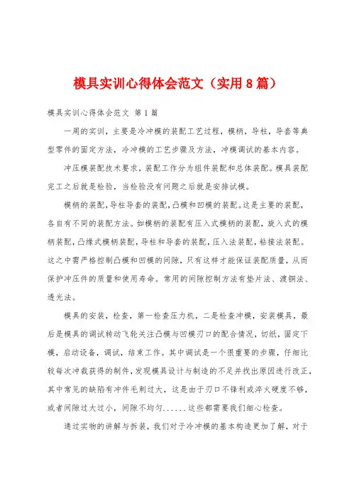 模具实训心得体会范文(实用8篇)