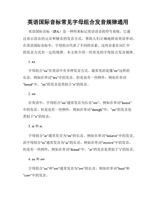 英语国际音标常见字母组合发音规律通用