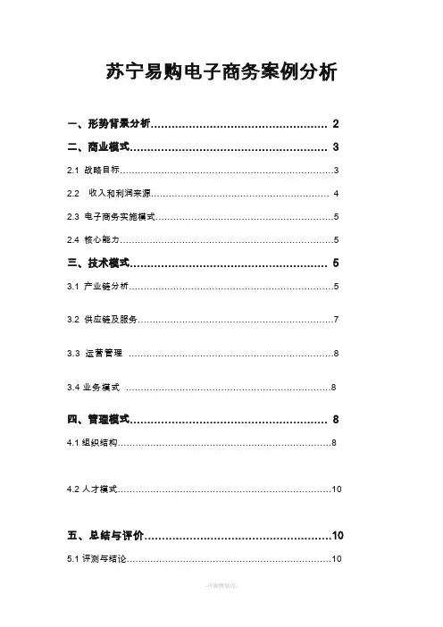 苏宁易购电子商务案例分析