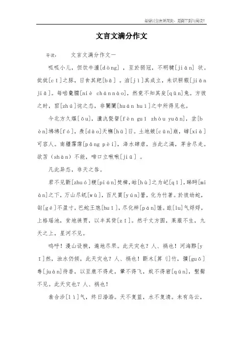 文言文满分作文