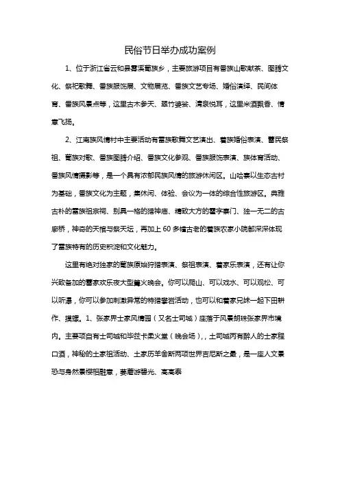 民俗节日举办成功案例