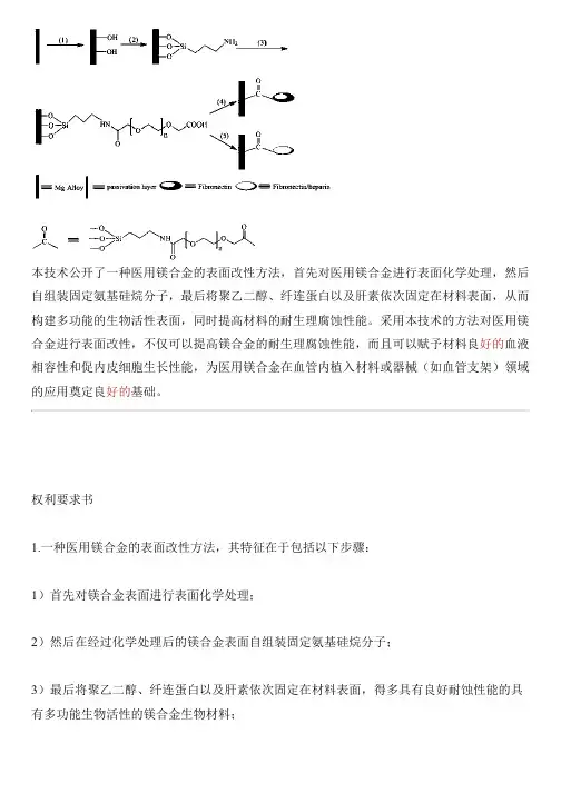 医用镁合金的表面改性方法与制作流程