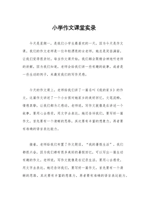 小学作文课堂实录