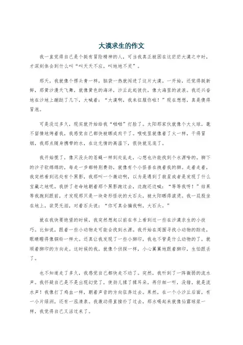 大漠求生的作文