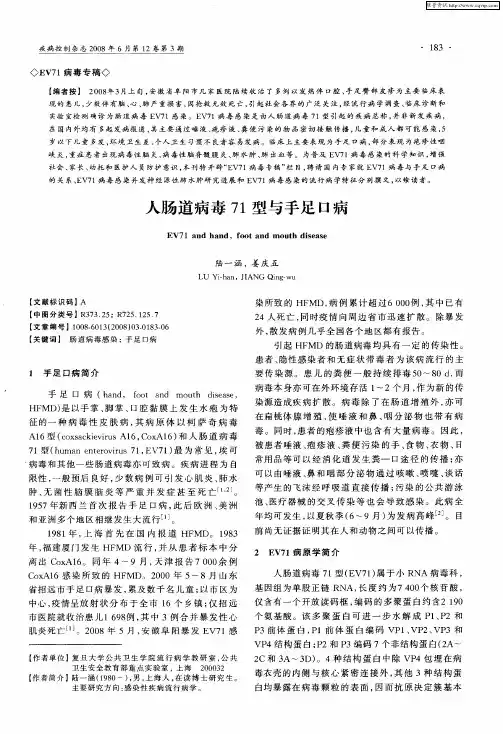 人肠道病毒71型与手足口病