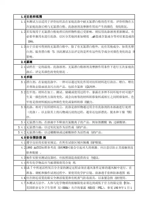 AATCC172-2007家庭洗涤中耐非氯漂洗色牢度
