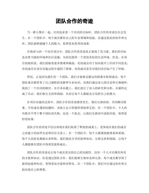 团队合作的奇迹