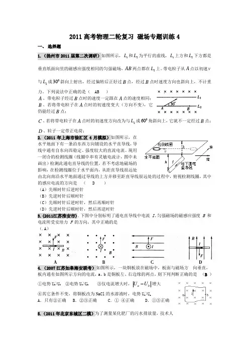 2011届高考物理磁场预测试题81