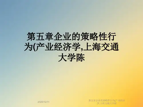 第五章企业的策略性行为(产业经济学,上海交通大学陈