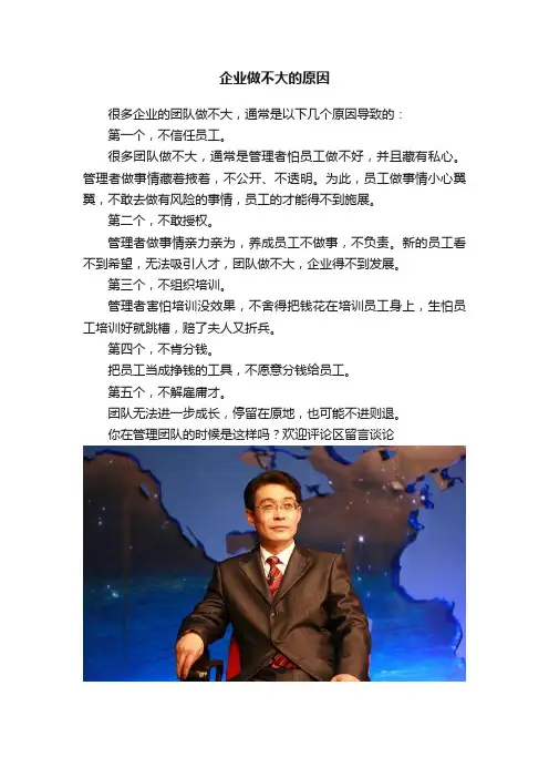 企业做不大的原因