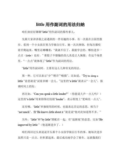 little用作副词的用法归纳