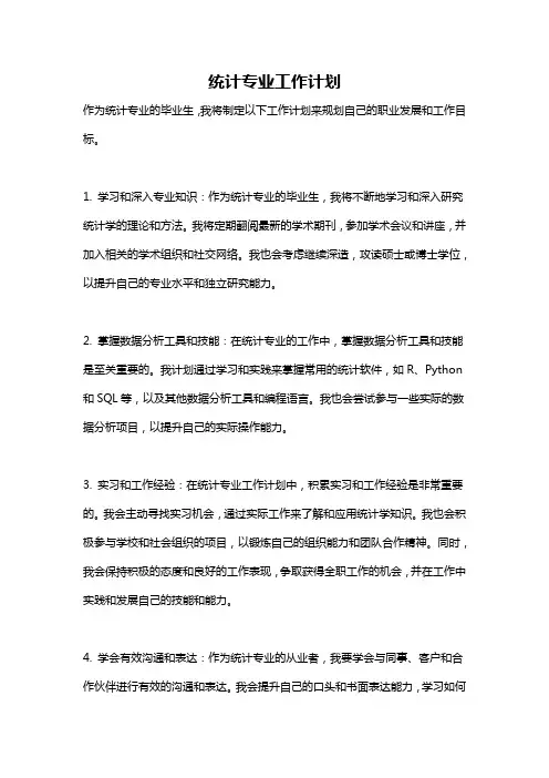 统计专业工作计划