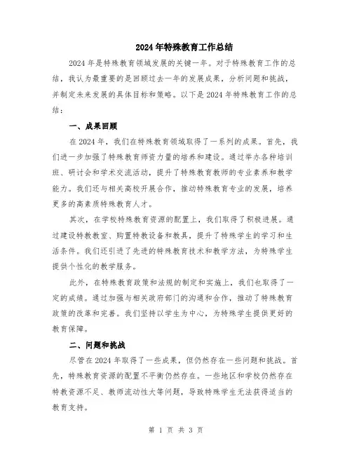 2024年特殊教育工作总结